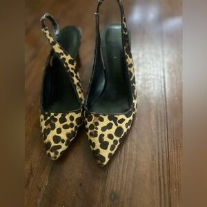 Nine West Animal Print Slingback Heels